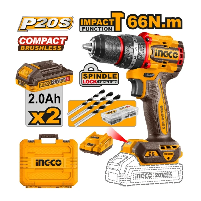 Compact Brushless Cordless Impact Drill - Image 1