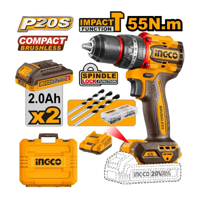 Compact Brushless Cordless Impact Drill - Image 1