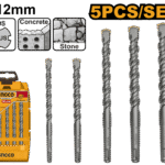 5 Pcs SDS plus Hammer Drills Bits Set