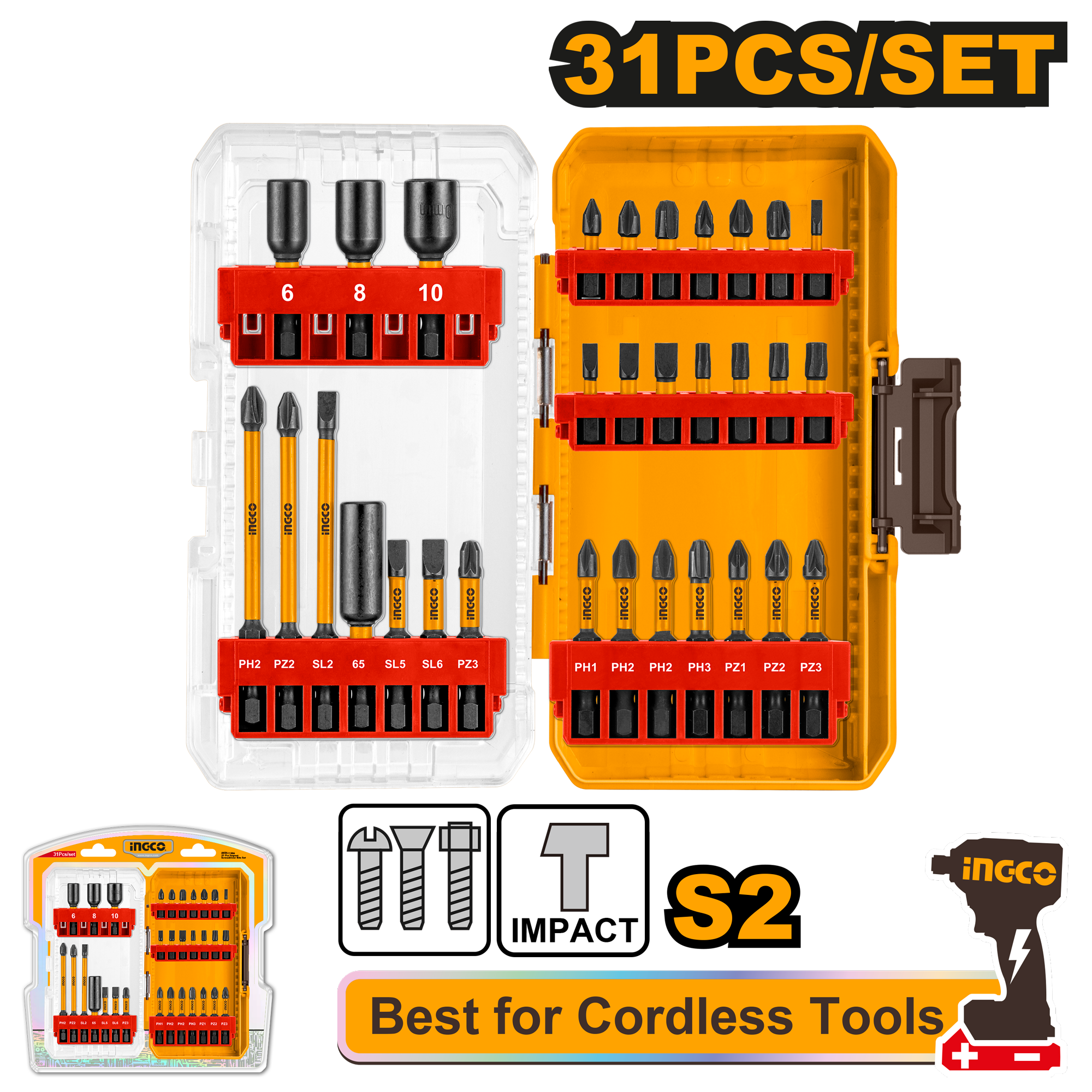 AKDL11306 31 Pcs Impact Screwdriver Bits Set - Image 1