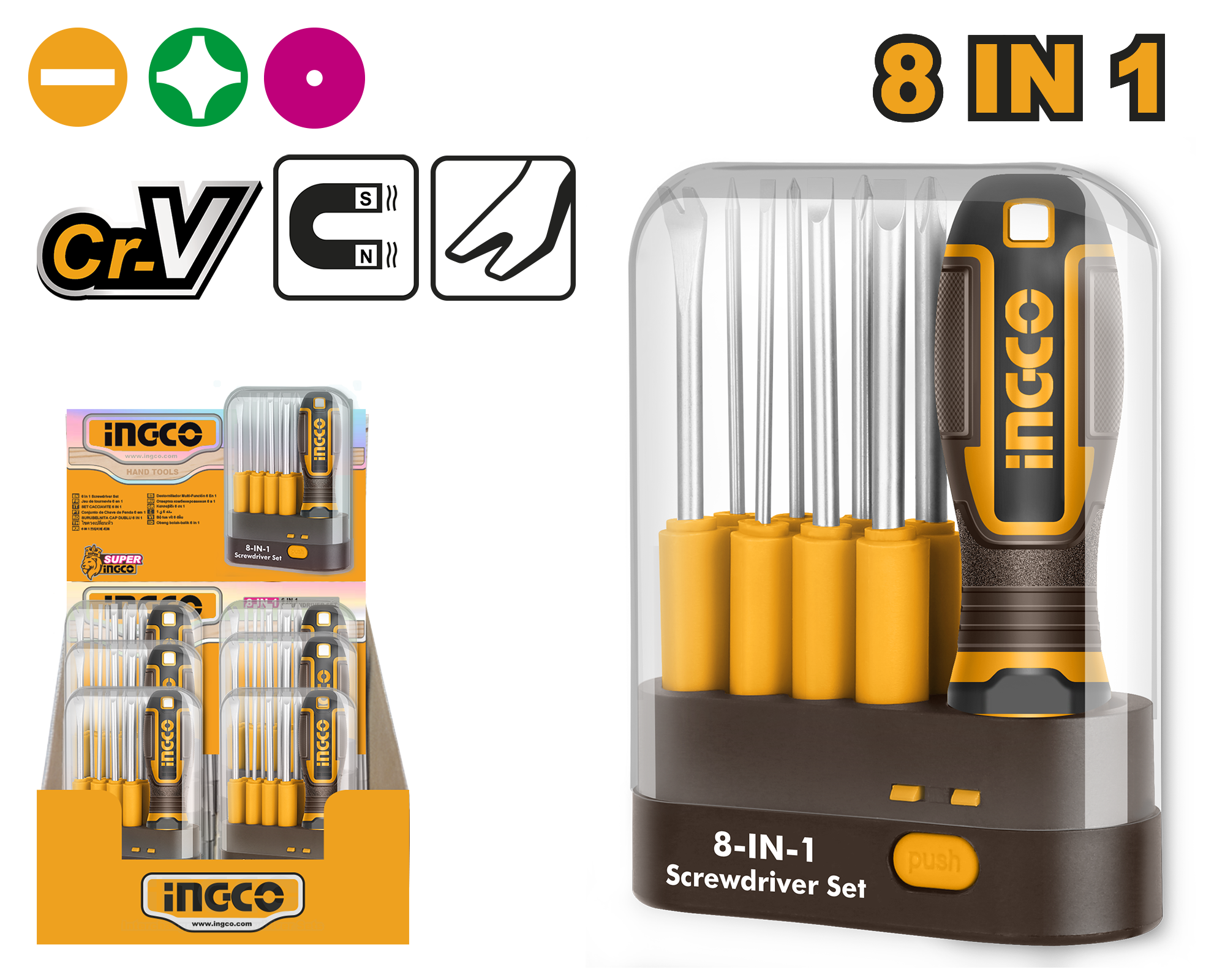 AKISD0901 9 Pcs Interchangeable Screwdriver Set - Image 1