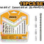 19 Pcs Drill Bits & Screwdriver Bits Set