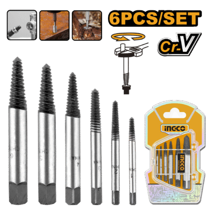 6 Pcs Screw Extractor Set
