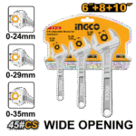 3 Pcs Adjustable Wrench Set