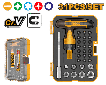 31 Pcs T-Handle Wrench Screwdriver Set