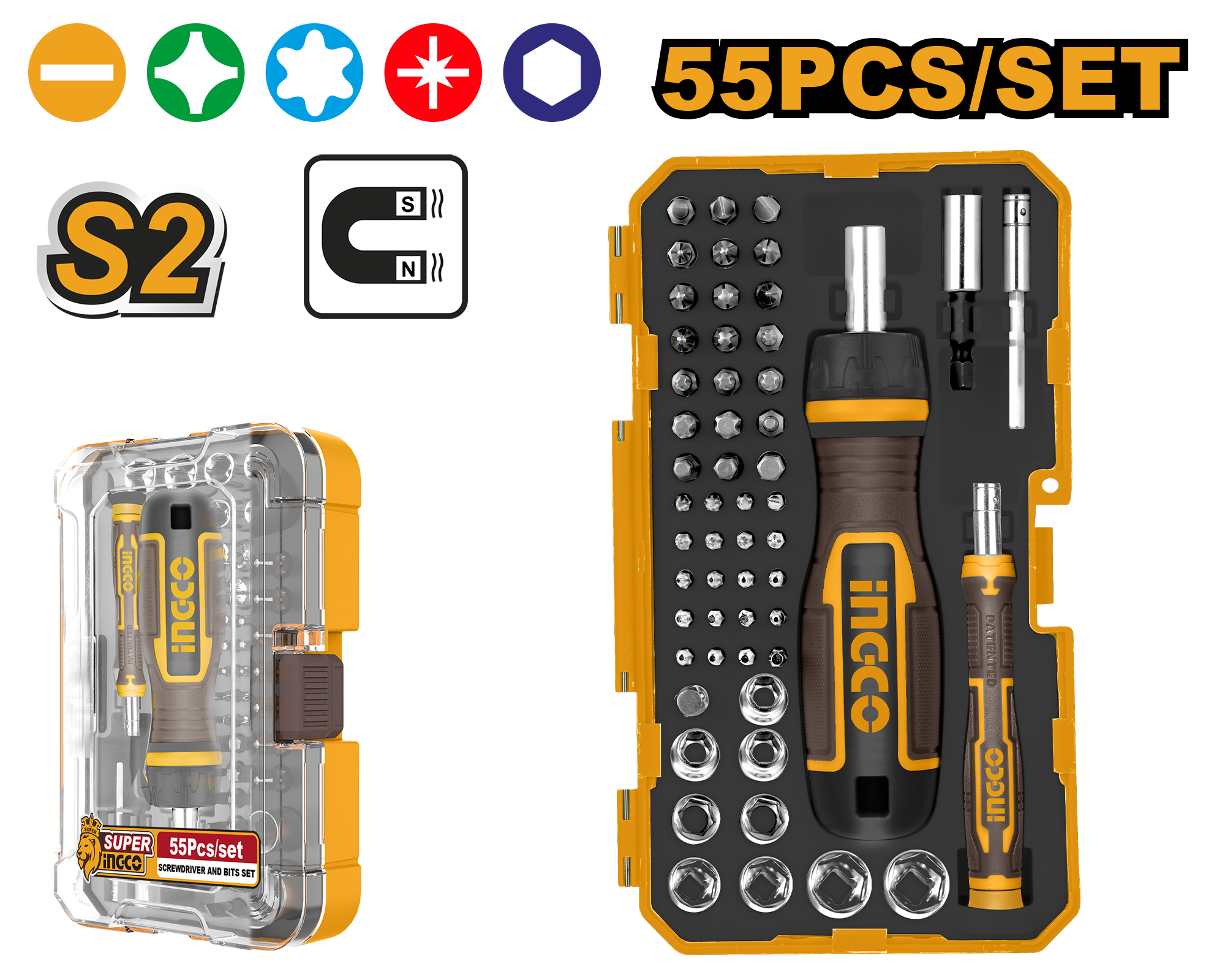 HKSDB0558 55 Pcs Screwdriver Bits Set - Image 1