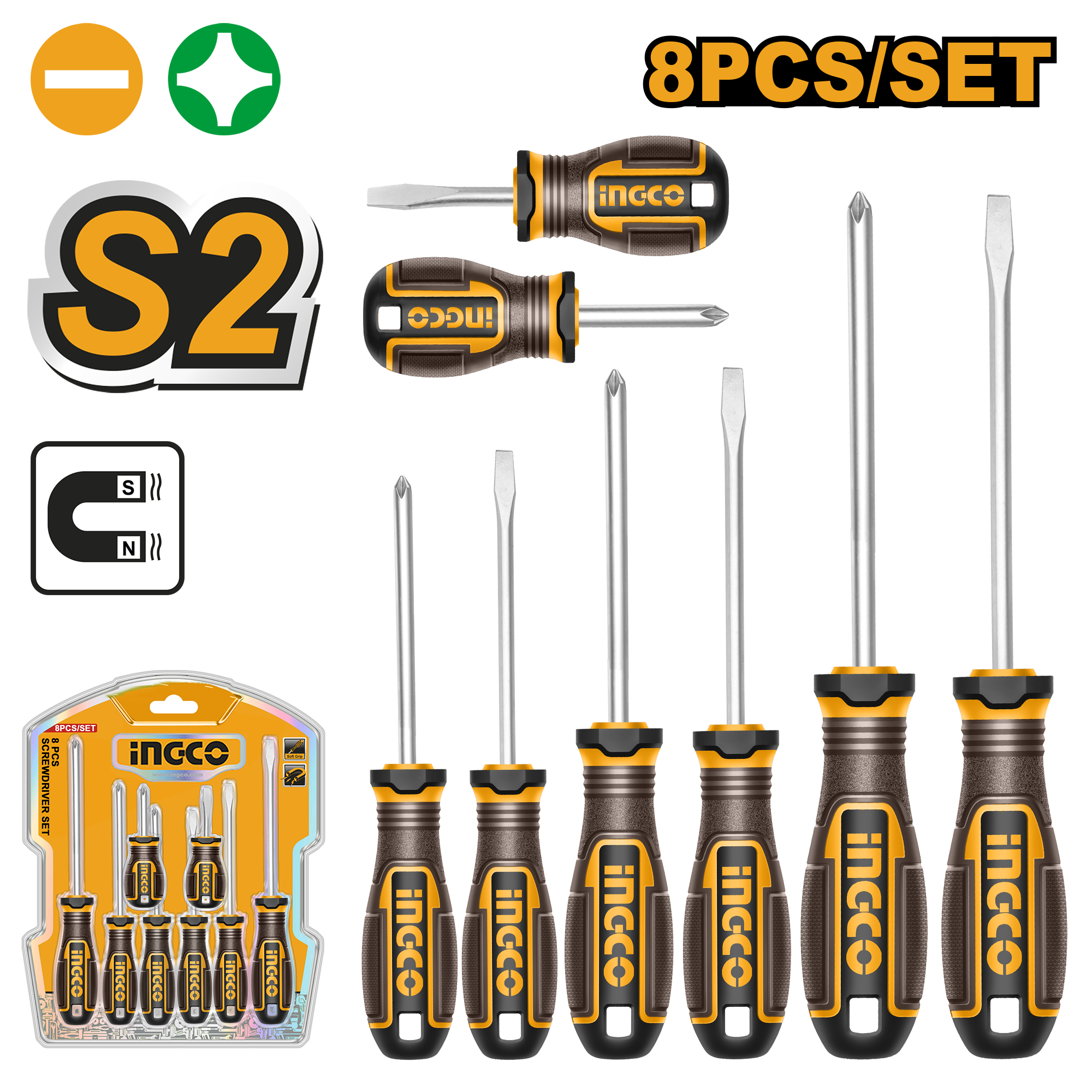HKSDS0828 8 Pcs Screwdriver Set - Image 1