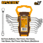 8Pcs Offset Ring Spanner Set