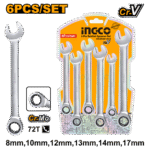 6 Pcs Ratchet Spanner Set