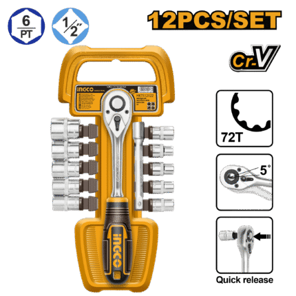 12 Pcs 1/2" Socket Set