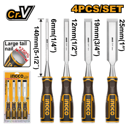 4 Pcs Wood Chisel Set