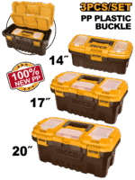 3 Pcs Plastic Tool Boxes Set