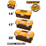 3 Plastic Tool Boxes Set