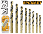 8 Pcs HSS Twist Drill Bits Set