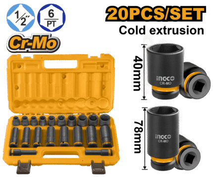 20 Pcs 1/2"Dr. Impact Socket Set