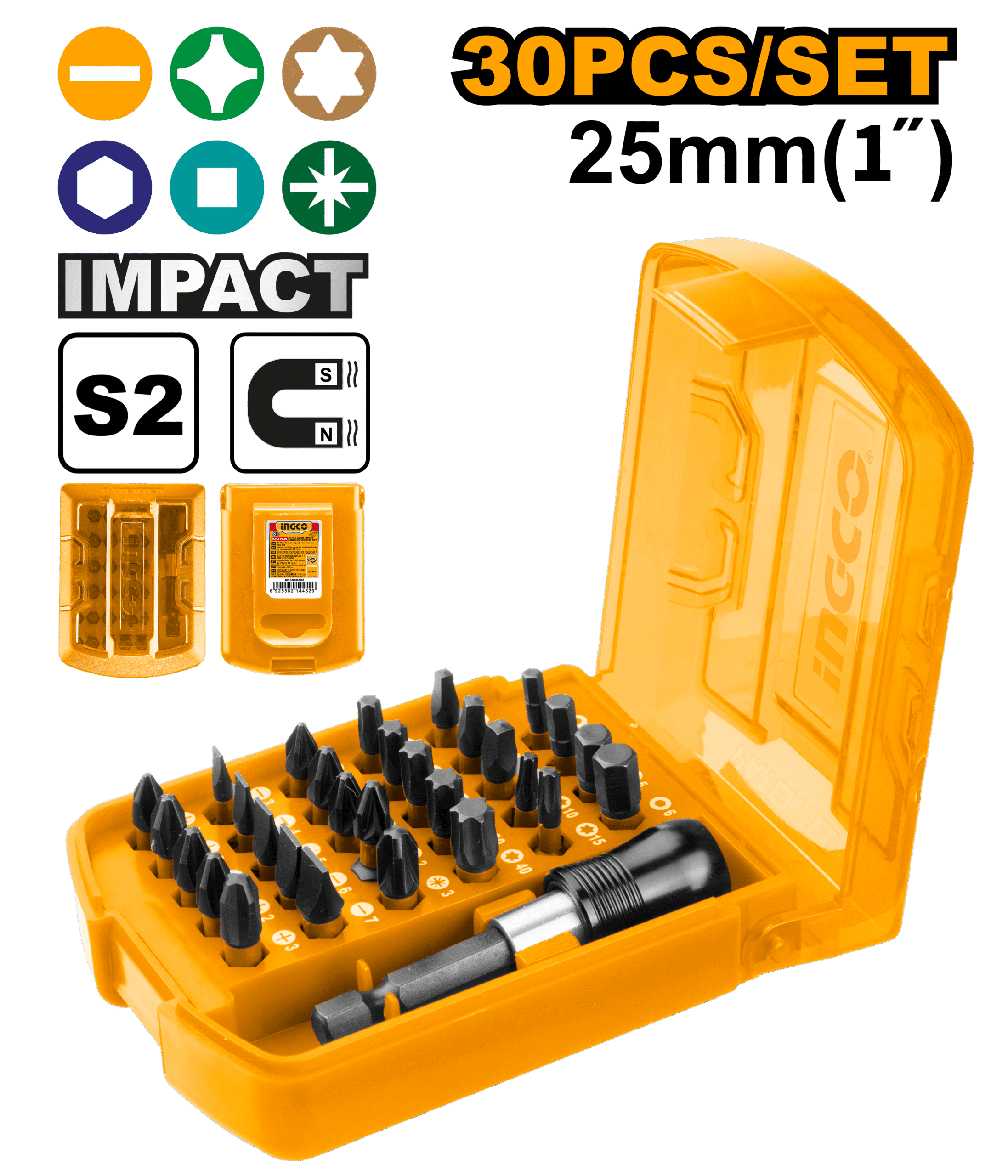AKSD68303 30 Pcs 25mm impact screwdriver bits set AKSD68303 - Image 1