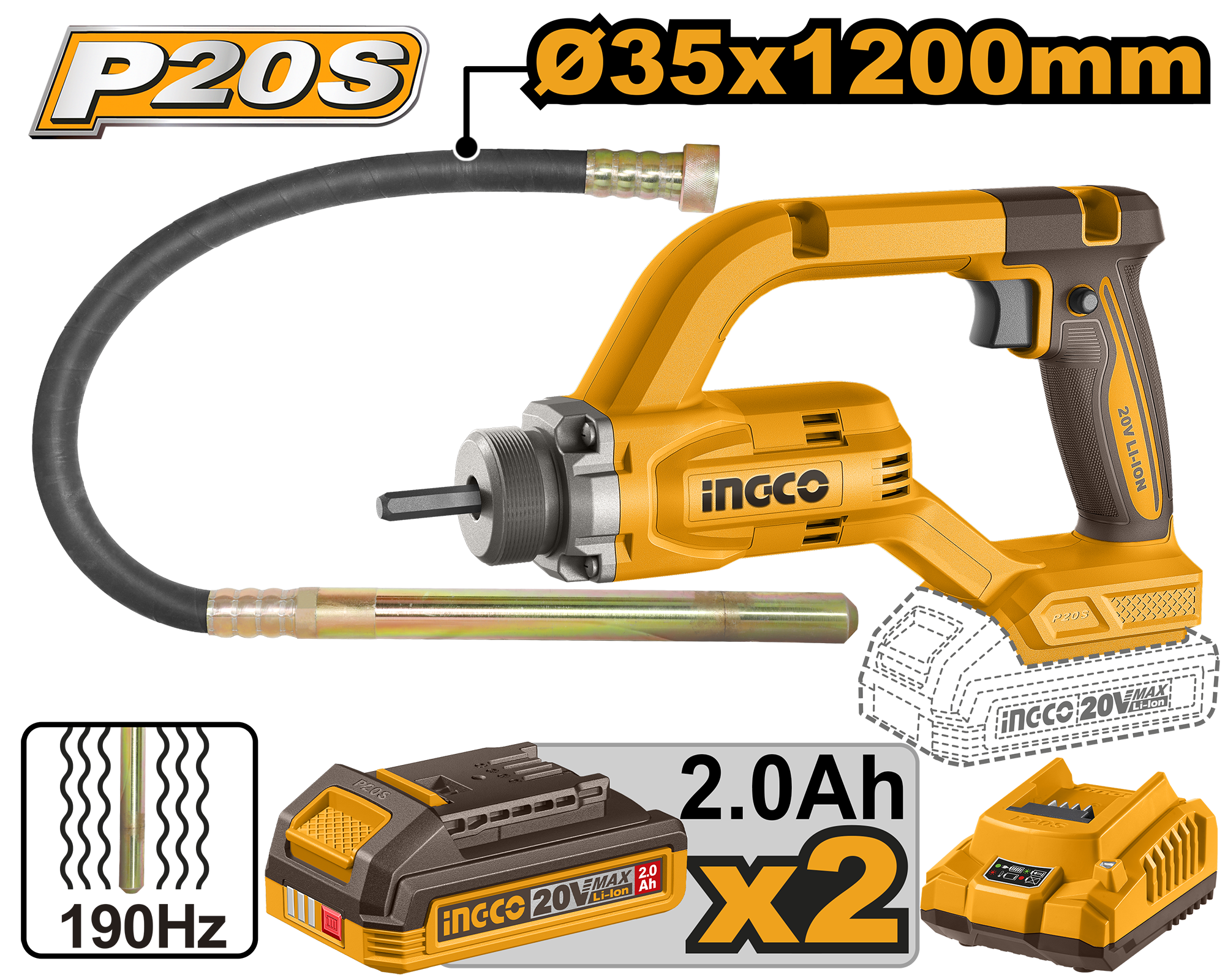 CCVLI2025021 Cordless Concrete Vibrator CCVLI2025021 - Image 1
