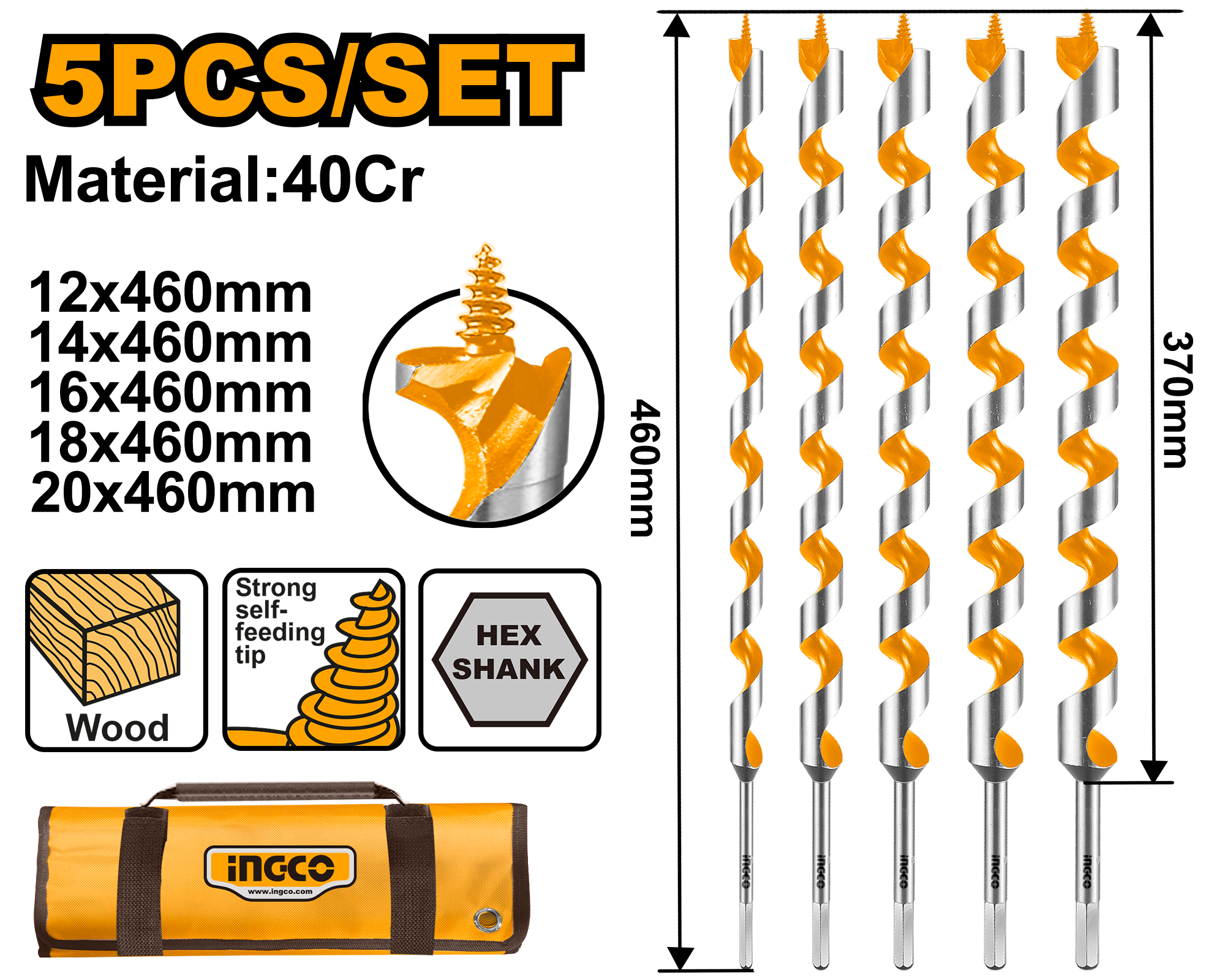 DBW0501 5 Pcs Auger drill bits DBW0501 - Image 1