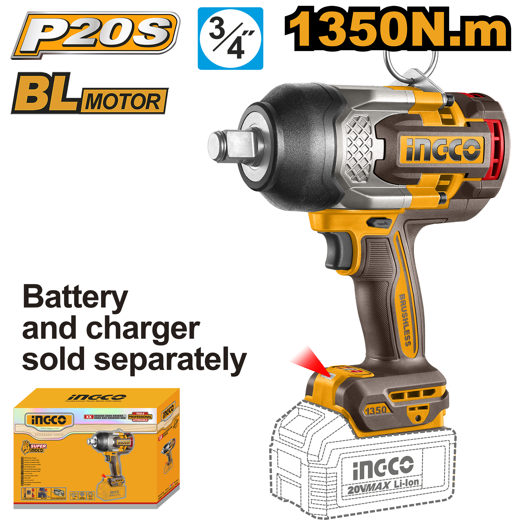 CIWLI201355 Cordless Impact Wrench - CIWLI201355 - Image 1