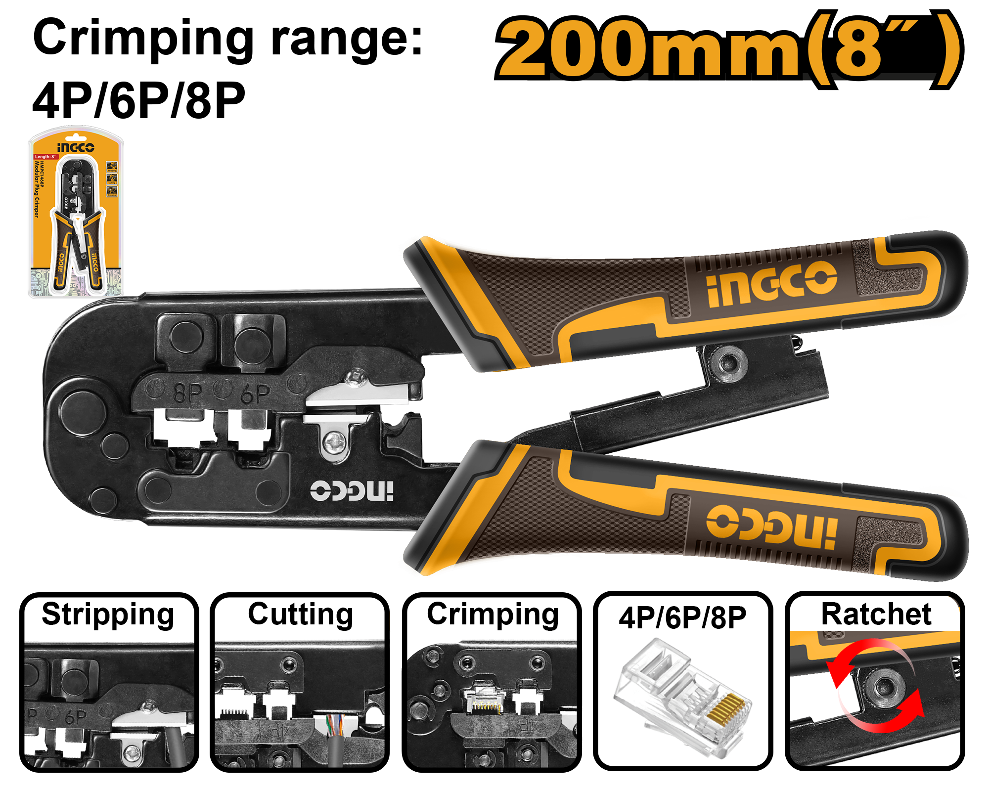HMPCN2468R Modular plug crimper - HMPCN2468R - Image 1
